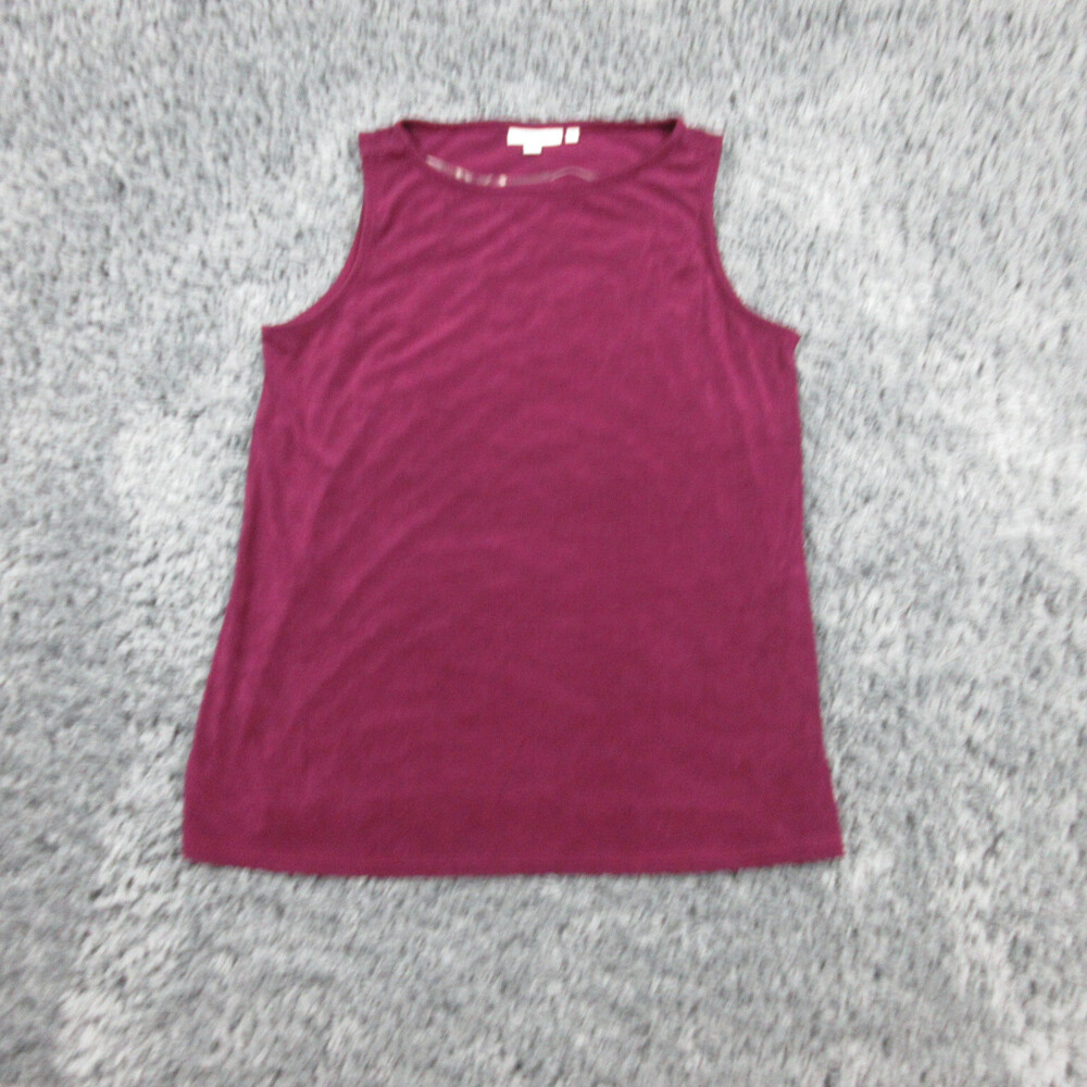 Chicos Shirt Womens 2 Red Purple Sleeveless Pullover Tank